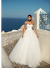 Strapless Ivory Pleated Satin Tulle Unusual Wedding Dress